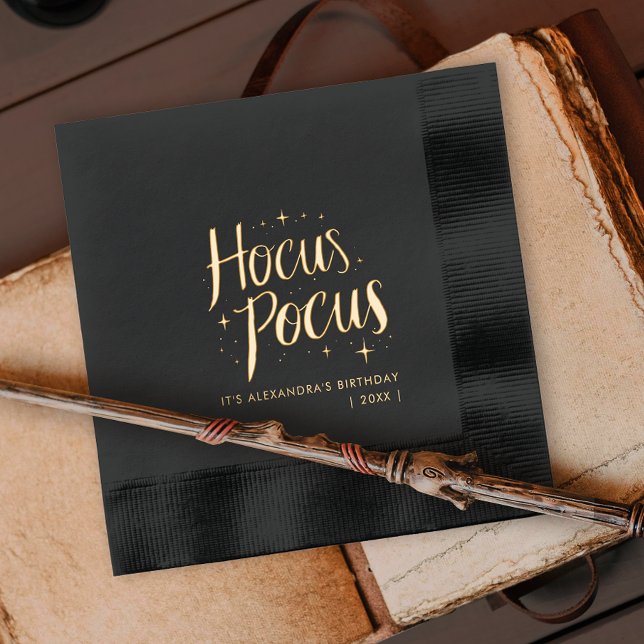 Stylish Witch Wizard Hocus Pocus Magical Birthday  Foil Napkins (Creator Uploaded)