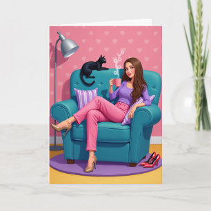 Stylish Woman Birthday Card