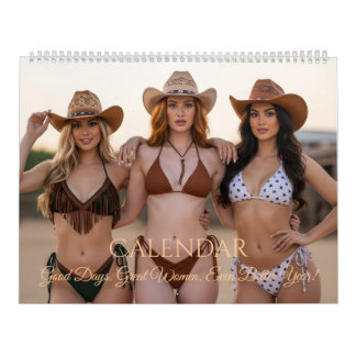 Stylish Women in Cowboy Hats & Western Scenes Calendar