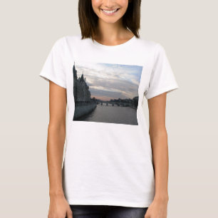 Stylish Women T Shirt with sunset in Paris