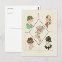 Stylish Women's Hats French Illustration Art Deco