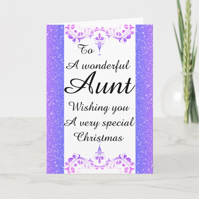 Stylish Wonderful aunt Christmas card (Front)
