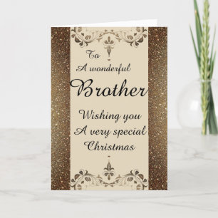 Stylish Wonderful brother Christmas card