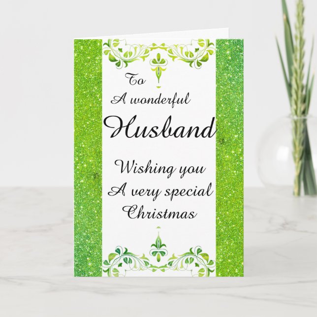 Stylish Wonderful husband Christmas card (Front)