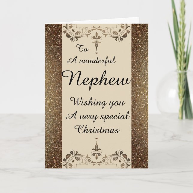 Stylish Wonderful nephew Christmas card (Front)