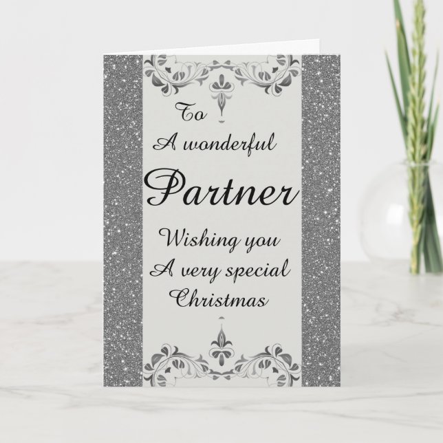 Stylish Wonderful partner Christmas card (Front)