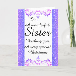 Stylish Wonderful sister Christmas card