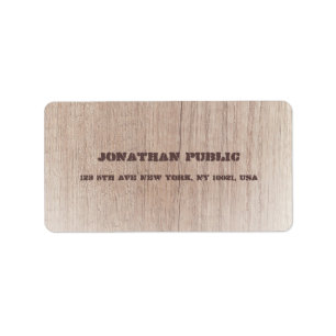 Stylish Wood Board Look Distressed Text Template Label