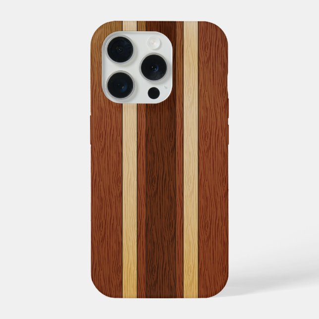 Stylish wood grain effect iPhone case (Back)