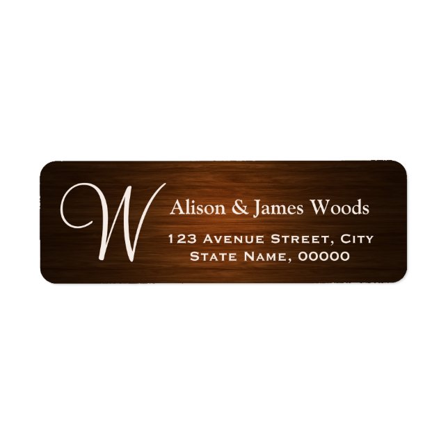 Stylish Wood Grain Look for Monogram Wedding (Front)