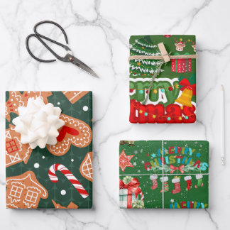 Stylish Wrappers for Christmas Holidays Wrapping Paper Sheet