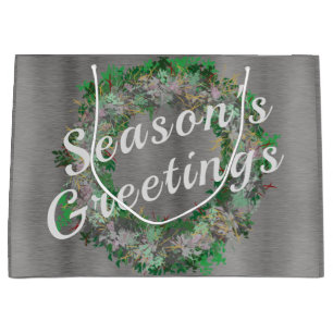 Stylish Wreath Holiday Large Gift Bag