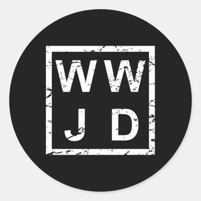 Stylish Wwjd Classic Round Sticker (Front)
