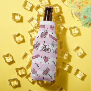 Stylish XOXO Valentine's Day Patterned   Bottle Cooler