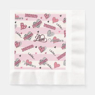 Stylish XOXO Valentine's Day Patterned Napkin