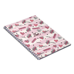Stylish XOXO Valentine's Day Patterned   Notebook