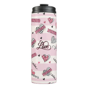 Stylish XOXO Valentine's Day Patterned Thermal Tumbler