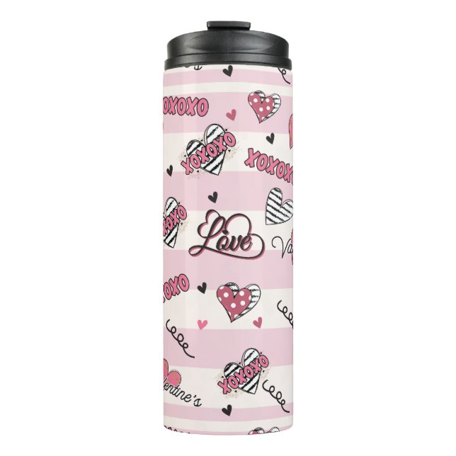 Stylish XOXO Valentine's Day Patterned   Thermal Tumbler (Front)