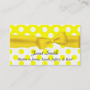 Stylish Yellow and White Polka Dot Mummy Card