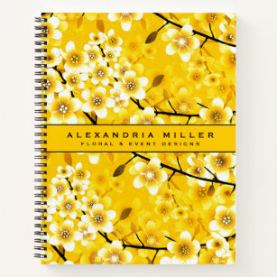 Stylish Yellow Blossoming Flowers Notebook