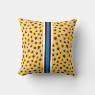Stylish yellow cheetah print with monogram cushion
