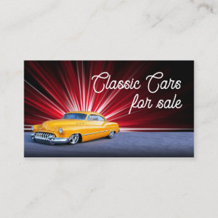 Stylish  Yellow Classic Car Business Card