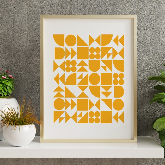 Stylish Yellow Modern Geometric Shapes Design Poster (Creator Uploaded)