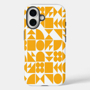 Stylish Yellow Modern Geometric Shapes Pattern iPhone 16 Case