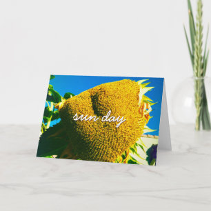 Stylish Yellow Sunflower Sun Day Quote Script Card