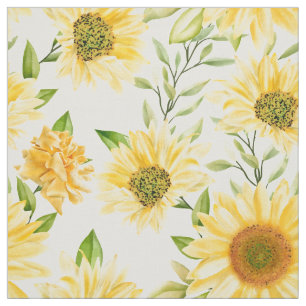 Stylish yellow sunflowers pattern fabric