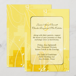 Stylish Yellow Wedding Invitation