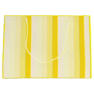 Stylish Yellow White Striped Trendy Template Large Gift Bag