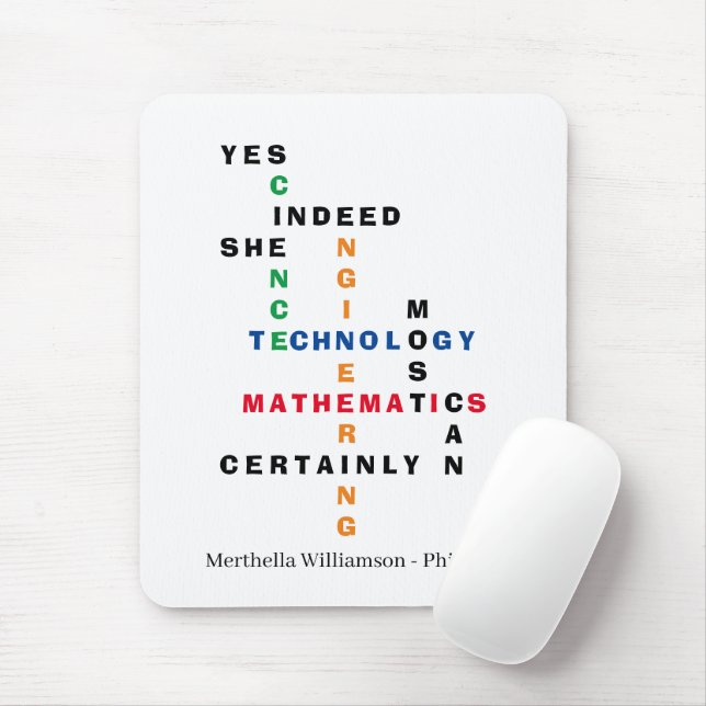 Stylish YES SHE CAN Motivational STEM  Mouse Mat (With Mouse)