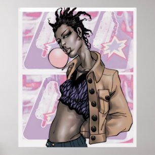 Stylish Young Woman with Dreads - poster