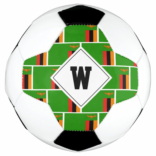 Stylish ZAMBIA FLAG Monogram Soccer Ball (Front)