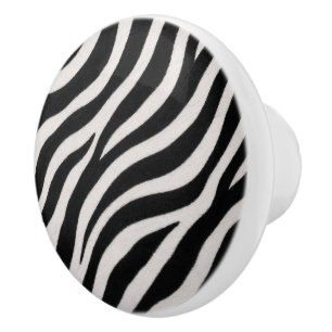 Stylish Zebra Pattern Ceramic Drawer Knob Accent