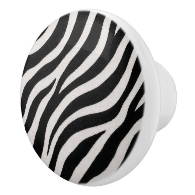 Stylish Zebra Pattern Ceramic Drawer Knob Accent (Right)