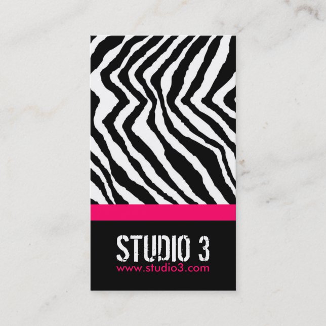 Stylish Zebra Print Business Card (Front)