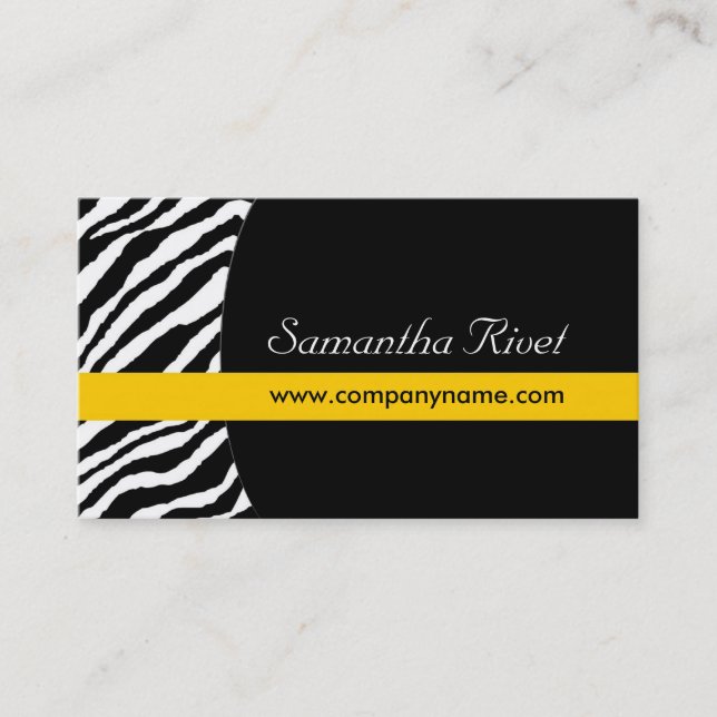 Stylish Zebra Print Business Cards (Front)