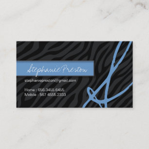 Stylish Zebra Print Calling Card