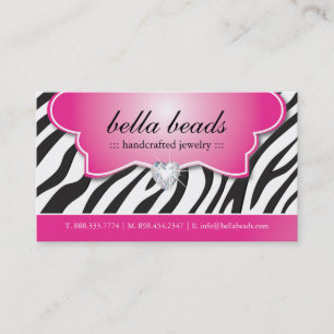 Stylish Zebra Print Jeweller Business Cards