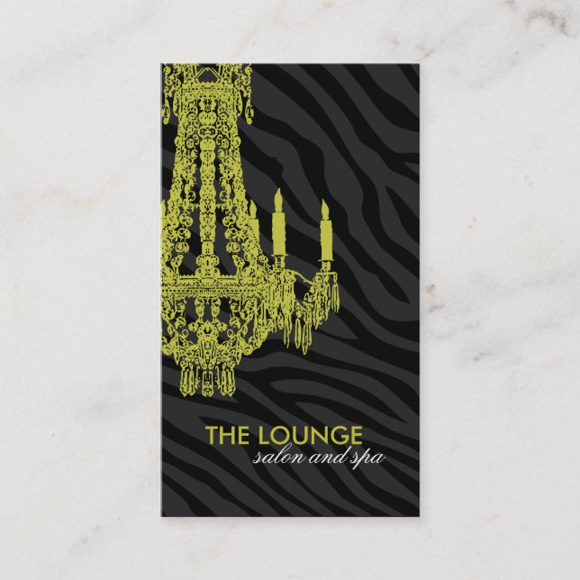 Stylish Zebra Print  Salon and Spa Business Card (Front)