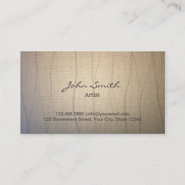 Stylish Zen Lines Artist Business Cards (Front)