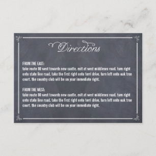 Stylishly Chalked Directions Card