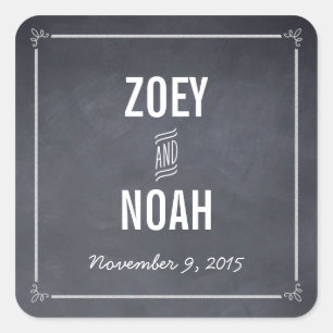 Stylishly Chalked Favour Sticker