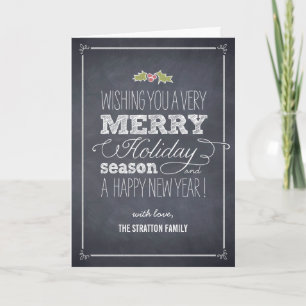 Stylishly Chalked Holiday Greeting Card