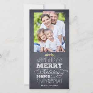 Stylishly Chalked Holiday Photo Card