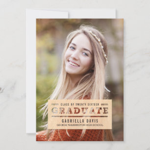 Stylishly Cut Graduation Announcement Invite