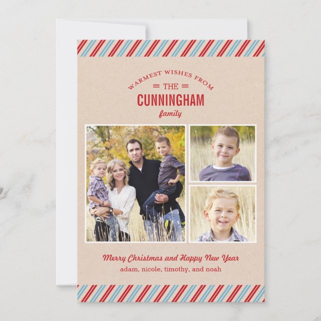 Stylishly Mailed Holiday Photo Card (Front)