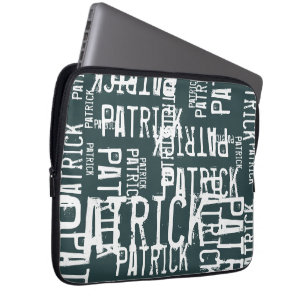 Stylishly Personalised Name Pattern Typography Laptop Sleeve
